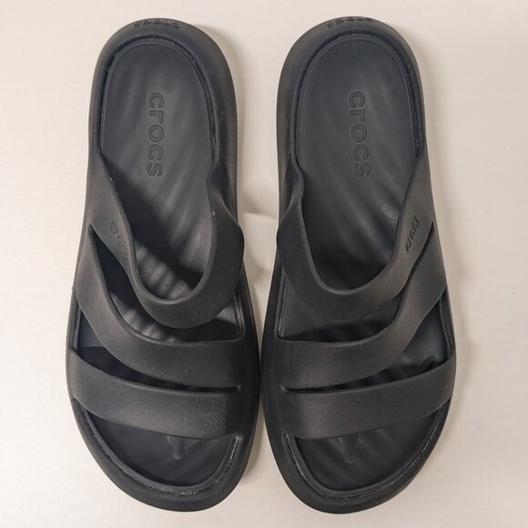 Crocs Getaway Strappy Slide Sandals in Black - Picture 3 of 16